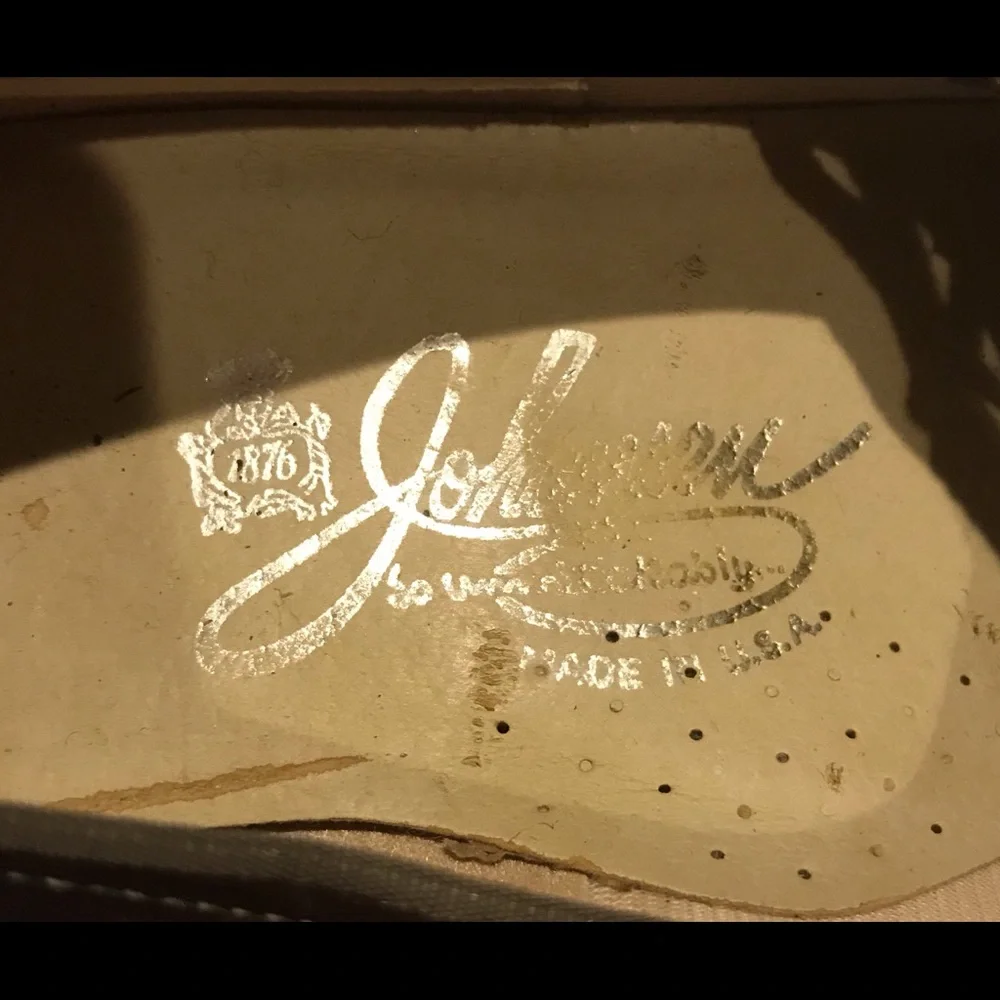 Johansen USA vintage metallic bronze 6 embossed tie leather dance shoes
